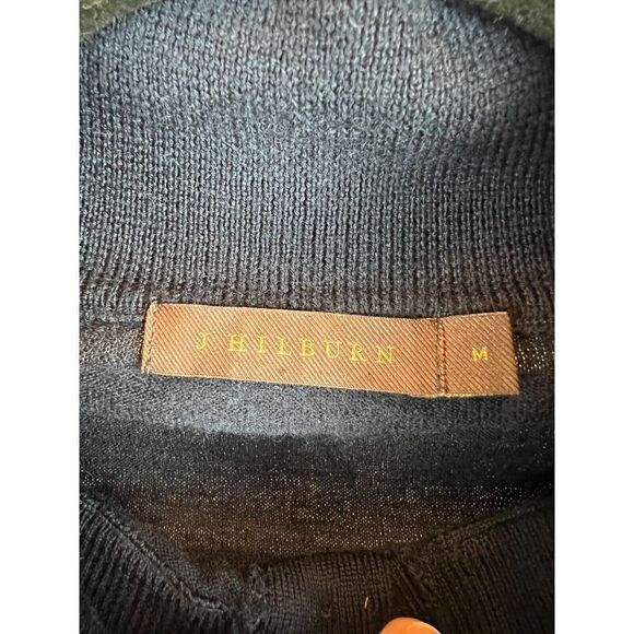 J.HILBURN blue wool cashmere 1/4 button knit mens sweater pullover size M - Picture 3 of 8